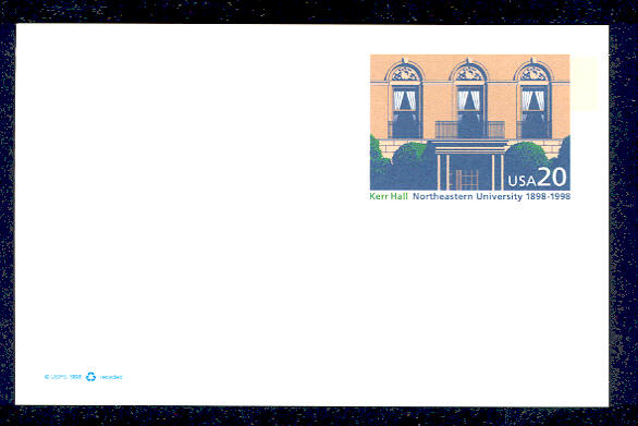 UX298   20c Northeastern Uy F-VF Mint Postal Card #UX298