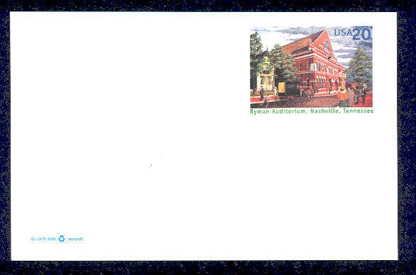 UX313   20c Ryman Auditoreum F-VF Mint Postal Card #UX313