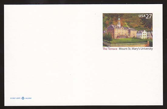 UX533 27c Mount St Mary's Postal Card #ux533