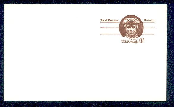 UX 58   6c Paul Revere F-VF Mint Postal Card #ux587