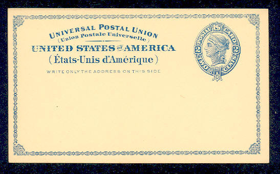 UX  6   2c Liberty blue F-VF Mint Postal Card #ux6