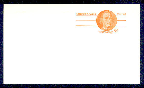 UX 66   8c Sam Adams F-VF Mint Postal Card #ux66