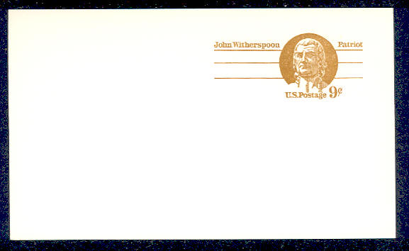 UX 69   9c Witherspoon F-VF Mint Postal Card #ux69