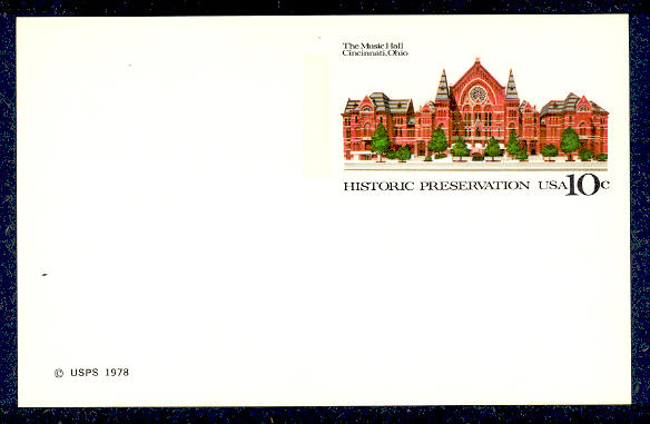 UX 73   10c Muslc Hall F-VF Mint Postal Card #ux73