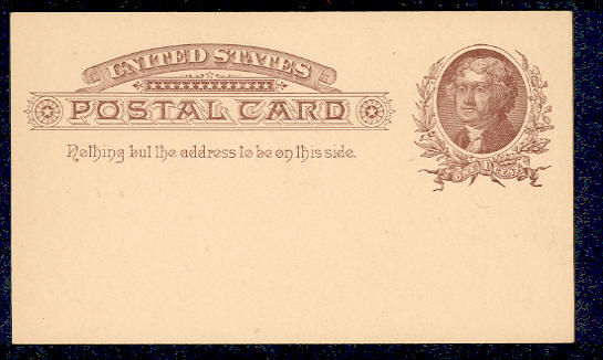 UX  8   1c Jefferson.,brown F-VF Mint Postal Card #16565