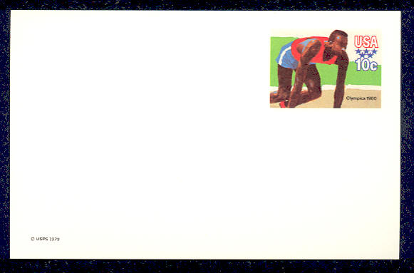 UX 80   10c Olympics F-VF Mint Postal Card #ux80