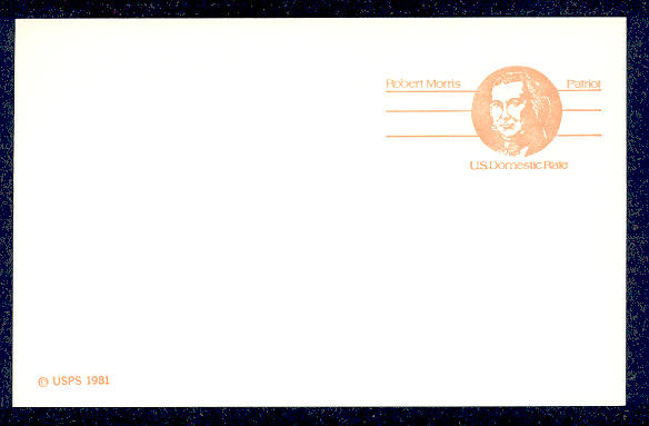 UX 92   (13c) Morris F-VF Mint Postal Card #ux92