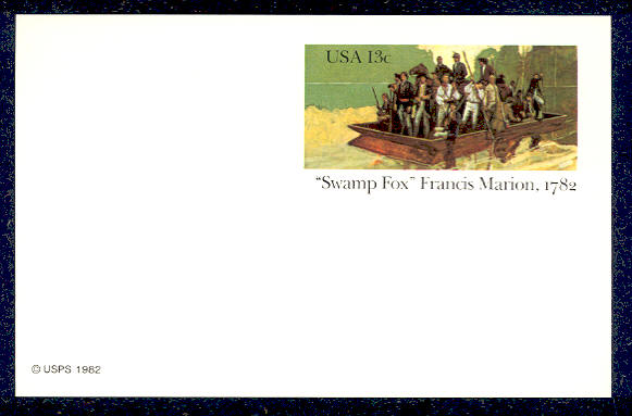 UX 94   13c F. Marion F-VF Mint Postal Card #ux94