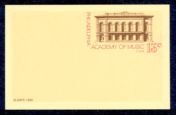 UX 96   13c Music Acad. F-VF Mint Postal Card #ux96
