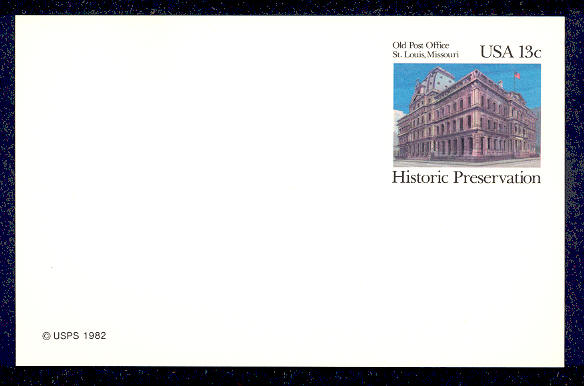 UX 97   13c St. Louis PO F-VF Mint Postal Card #ux97