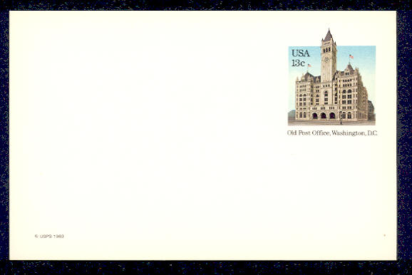 UX 99   13c Old P.O. F-VF Mint Postal Card #ux99