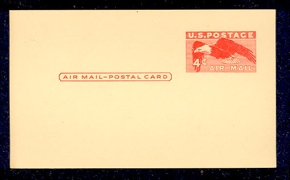 UXC 1   4c Eagle F-VF Mint Airmail Postal Card #UXC1
