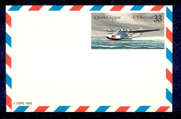UXC22   33c Clipper F-VF Mint Airmail Postal Card #UXC22