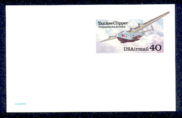 UXC25   40c Clipper F-VF Mint Airmail Postal Card #UXC25