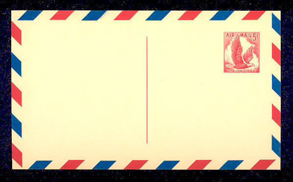 UXC 3   5c Eagle, redrawn F-VF Mint Airmail Postal Card #UXC3
