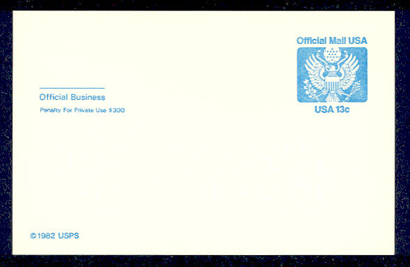 UZ2    13c Eagle Mint Official Postal Card #uz2