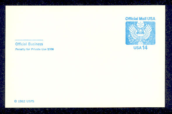 UZ3    14c Eagle Mint Official Postal Card #uz3