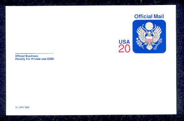 UZ6    20c Eagle Mint Official Postal Card #UZ6