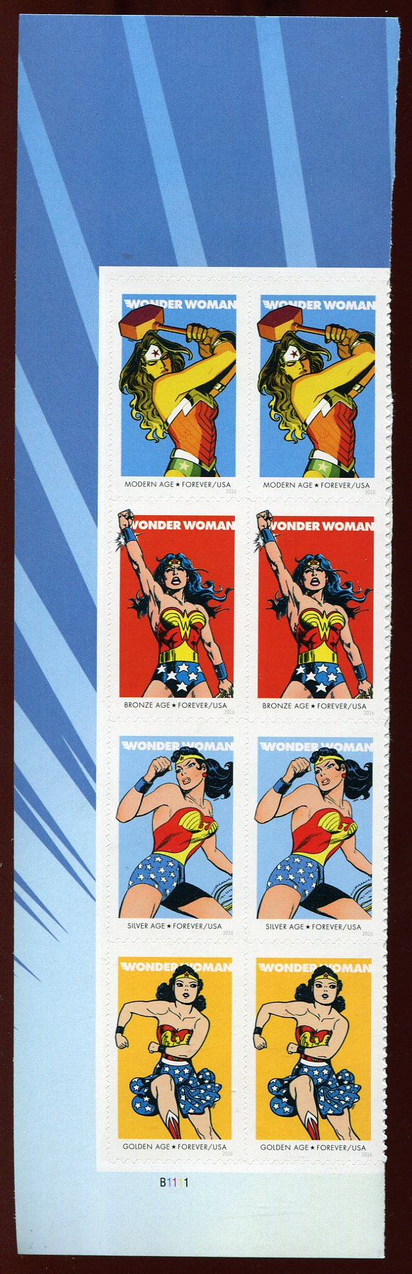 5149-52 Forever Wonder Woman, Mint Plate Block of 8 #5149-52pb