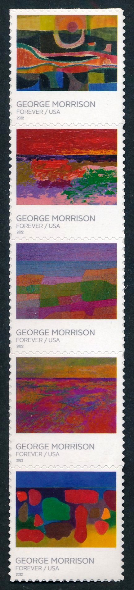 5688-5692stp Forever George Morrison Mint Strip of 5 5688-5692stp