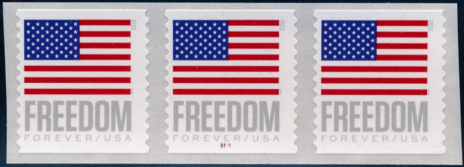 5789 Forever Freedom Flag MNH PNC of 3 5789pnc3