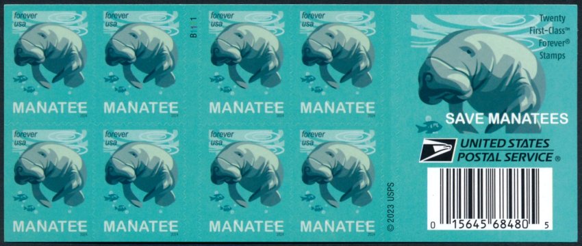 5851 Forever Save Manatees MNH Doublesided Booklet of 20 585dsb