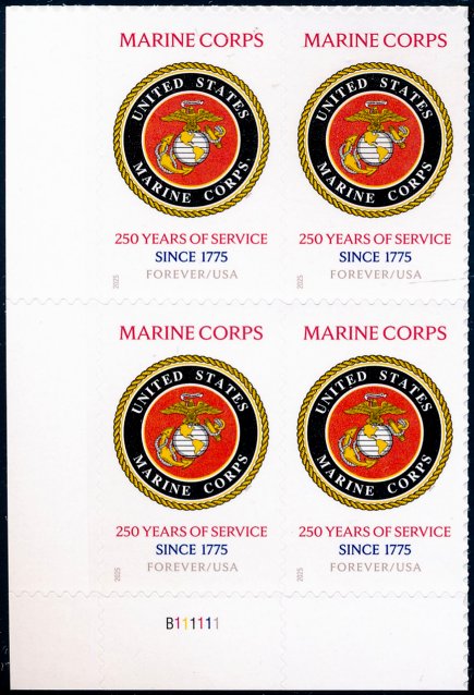 6005 .73 Maring Corps Mint NH Plate Block 6005pb
