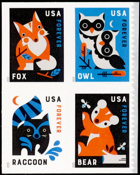 6006-15 .73 Baby Wild Animals Mint NH Block of 4 6006-15blk