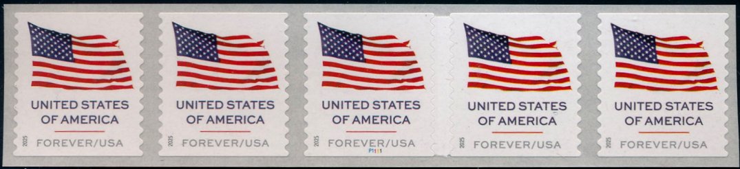 6018 .73 Flag Mint NH PNC of 5 6018pnc5