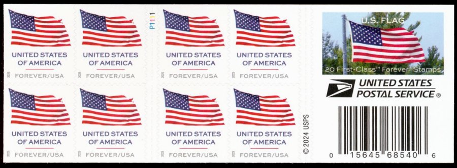 6020 .73 Flag Mint NH Double Sided Booklet of 20 6020dsb