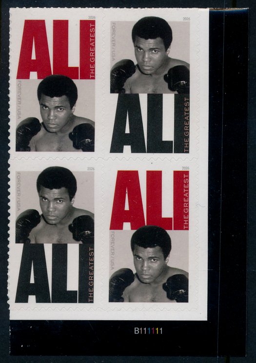 6050-51   .78 Forever Mohammad Ali  Mint NH Plate Block of 4 6050-51pb