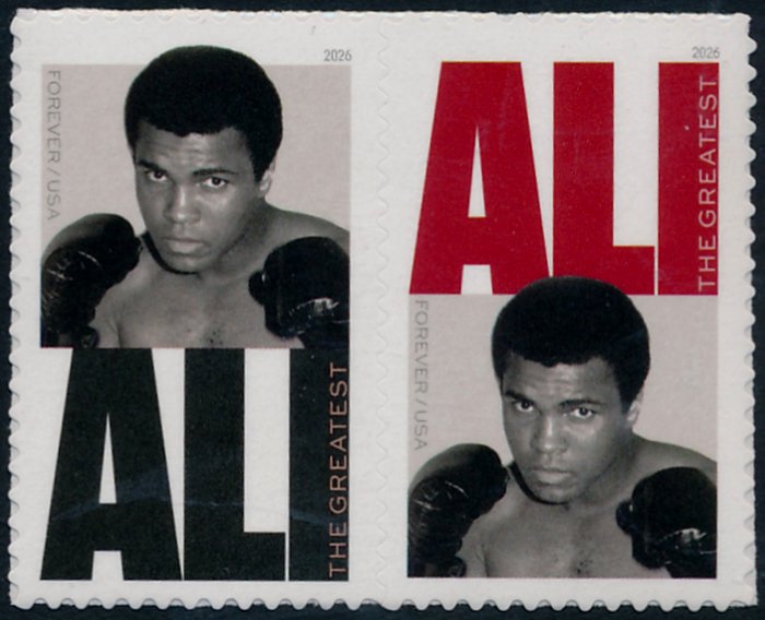 6050-51   .78 Forever Mohammad Ali  Mint NH Pair of 2 6050-51pr
