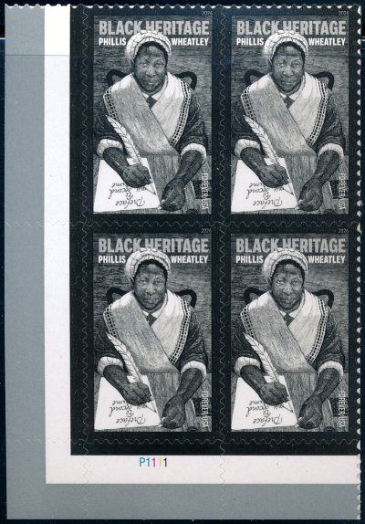 6053   .78 Forever Phyllis Wheatley  Mint NH Plate Block of 4 6053pb