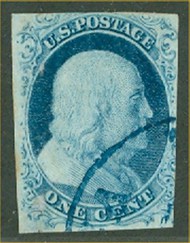  7 1c Franklin, Type II, Imperforate Used Minor Defects 7usedmd