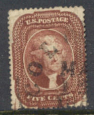 28 5c Jefferson Red Brown Type I Used AVG-F 28uavg
