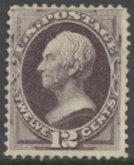 151 12c Clay, dull violet, without grill, Unused No Gum, AVG-F 151ngagvg