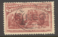 242 2 Columbian, brown red, Used  F-VF 242used