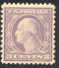 541 3c Washington, violet, Perf 11x10, AVG NH 541nhavg