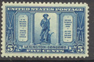 619 5c Lexington-Concord F-VF Mint NH Plate Block of 6 619nhpb
