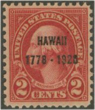 647 2c Hawaii AVG Mint NH 647nhavg