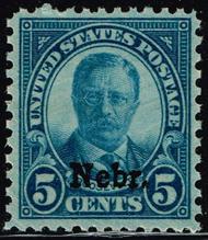 674 5c T. Roosevelt Nebraska Overprint AVG Mint NH 674nhavg