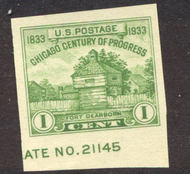 730a 1c Chicago Souvenir Sheet Single Stamp F-VF Mint NH 730anh