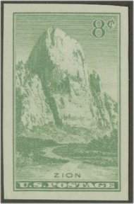 763 8c Zion Park Imperforate F-VF Mint NH 763nh