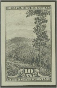 765 10c Smokey Mts. Imperforate Center Line Block 765clb