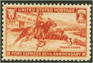 894 3c Pony Express F-VF Mint NH 894nh