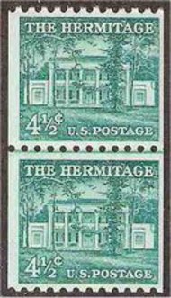 1059 4 1/2c The Hermitage Coil F-VF Mint NH Line Pair 1059lp