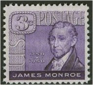 1105 3c James Monroe F-VF Mint NH 1105nh