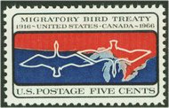 1306 5c Migratory Bird F-VF Mint NH Plate Block of 4 1306pb