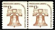 1618 13c Liberty Bell Coil F-VF Mint NH Line Pair 1618lp
