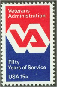 1825 15c Veteran's Administration F-VF Mint NH Plate Block of 4 1825pb